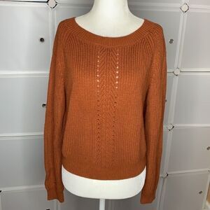 Forever 21 Rust Orange Knit Crew Neck Sweater Size Large